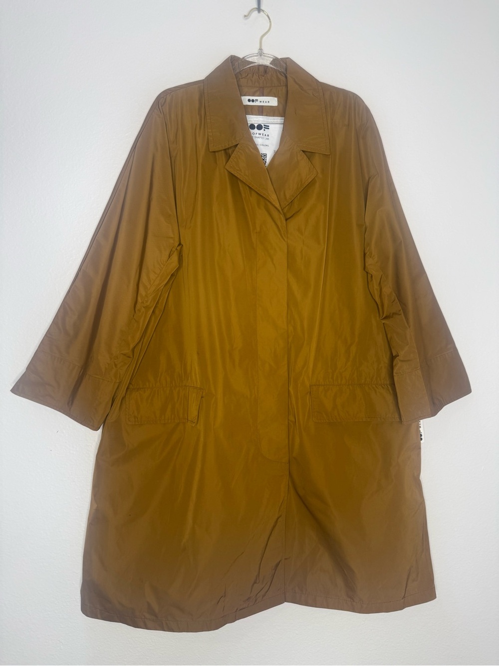 OOF Wear Brown Lightweight Oversized Water Resistant Coat Sz 42 M/L